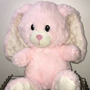 Spark Create Imagine Baby Pink Bunny Plush Crinkle Rattle Lovey 9" Toy MinkyDots